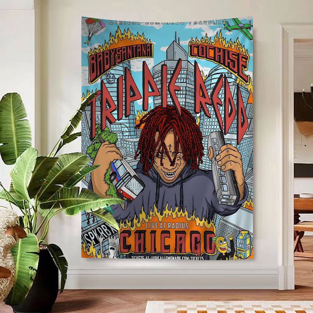 Trippie Rapper Singer Redd Colorful Tapestry Wall Hanging Bohemian Wall Tapestries Mandala Wall Hanging Sheets