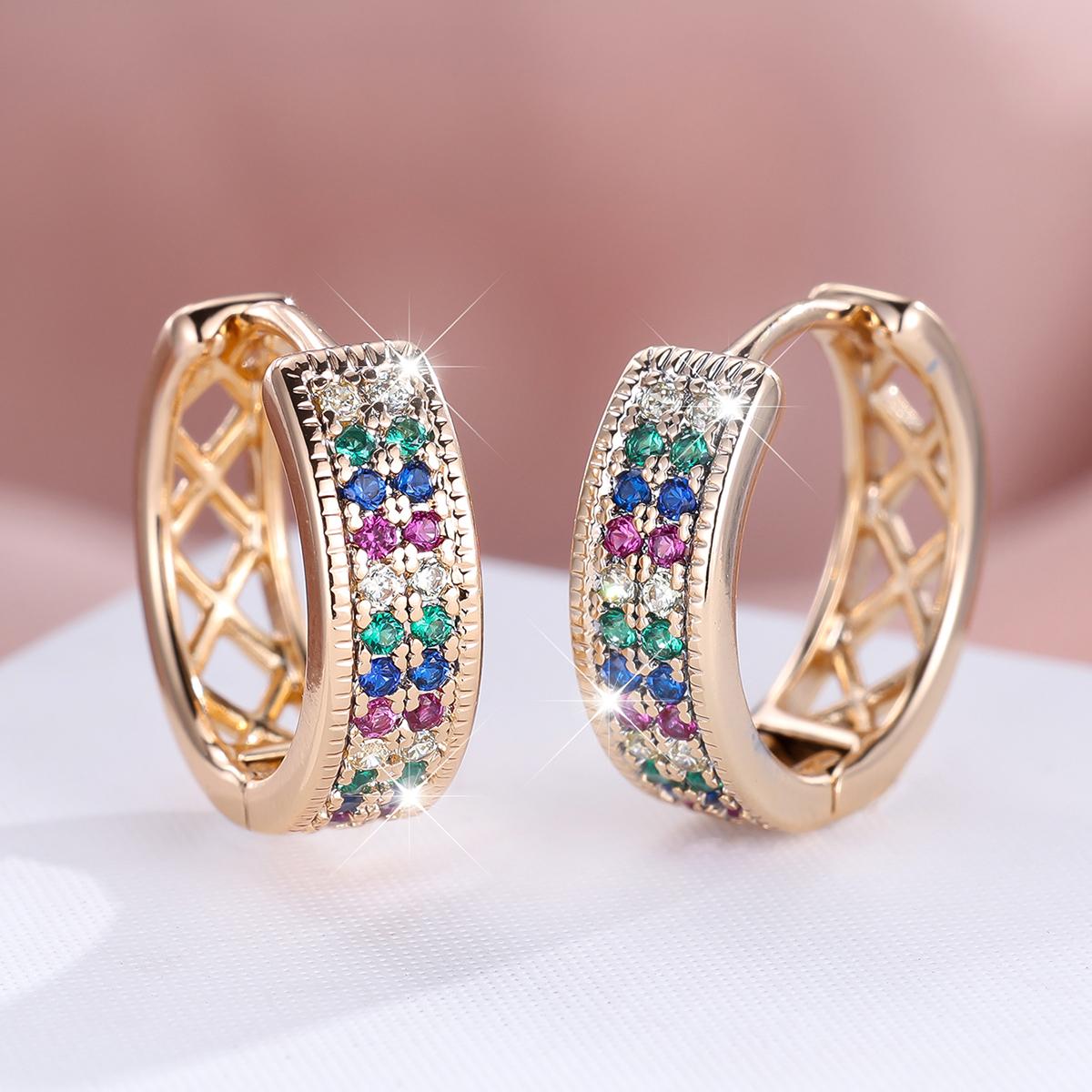 

Новый цвет шампанского, золотистый циркон, полный круг, женские продвинутые стильные пряжки для ушей, модные стильные аксессуары для сережек разноцветный