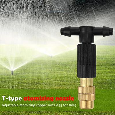 1/5Pcs 4/7 Pvc Outdoor Misting Cooling System Garden Irrigation Watering 1/4'' Brass Atomizer Adjustable Garden Sprinklers