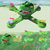 Electric Dinosaur Feeding Game Toy Movable Big Mouth Frog Food Launcher Multiplayer Competitive Educational Animal Feeding Toy Toddlers Boys Girls