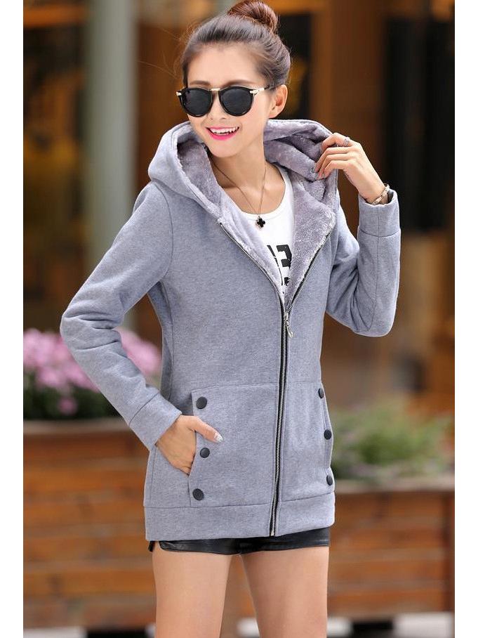 Damen-Cardigan-Jacke mit Fleecefutter in Übergröße aus Südostasien