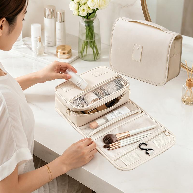 Portable Hanging Toiletry Bag for Business Trips Multi Layer Storage Large Capacity Skincare Makeup Bag