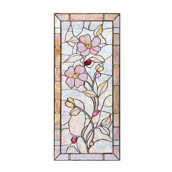 Stained Glass Window Film Privacy Frosted Static Vintage Decorative Cling Waterproof Reusable A
