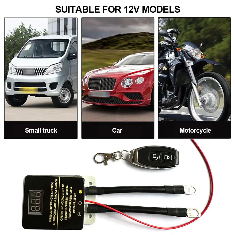 12V Car Battery Cutoff Switch Universal Wireless Remote Protectio Isolator Display Leakage Disconnect Relay Control Battery