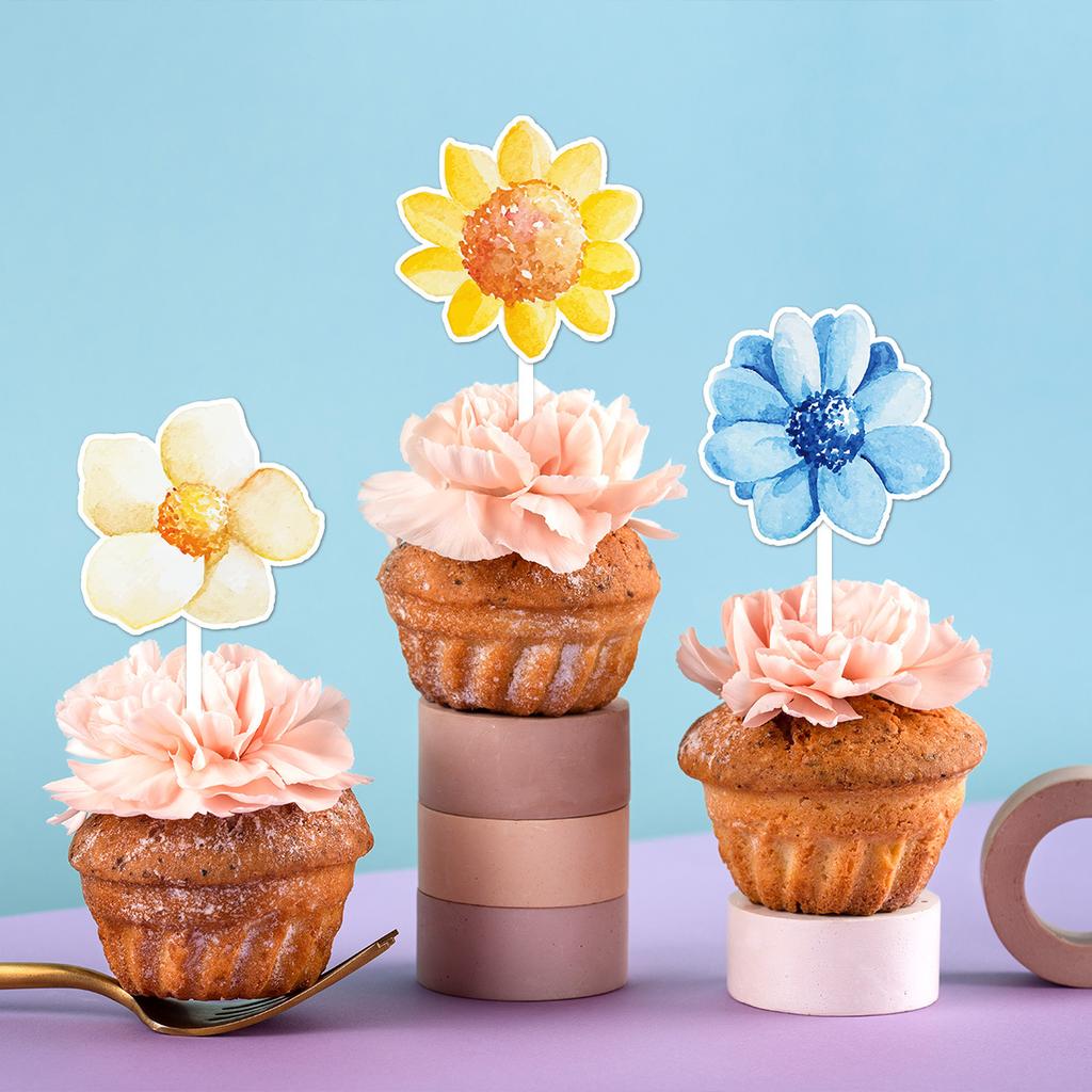 New 2025, Floral Design, Spring FlowersParty, Baking Decoration Accessories, Cake Toppers, Decorative Plugins