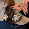 Metal Pleated Flower Large Earrings Earrings Cold Wind Temperament Versatile Earrings Atmosphere Earrings