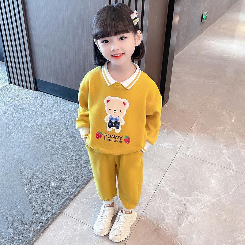 Girls Fashion Sweatshirt Tracksuit Set Casual Sporty Two Piece Outfit For Toddler Baby Spring Autumn