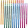 M&G Aurora Series 24 Pack HB Triangular Wood-Cased Pencils, Unsharpened with Erasers, Smooth Writing Break-Resistant Core, 6 Two-Tone Striped Colors