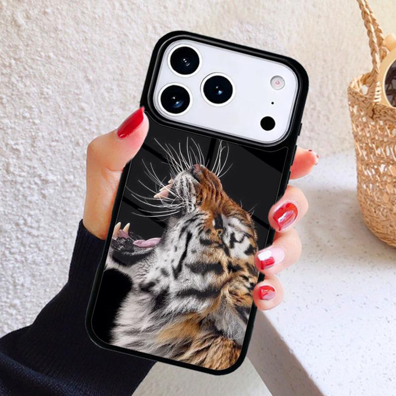 Tiger Bearing Teeth Roar Phone Case For iPhone 17 Air 16 15 14 13 12 11 Pro Max Plus