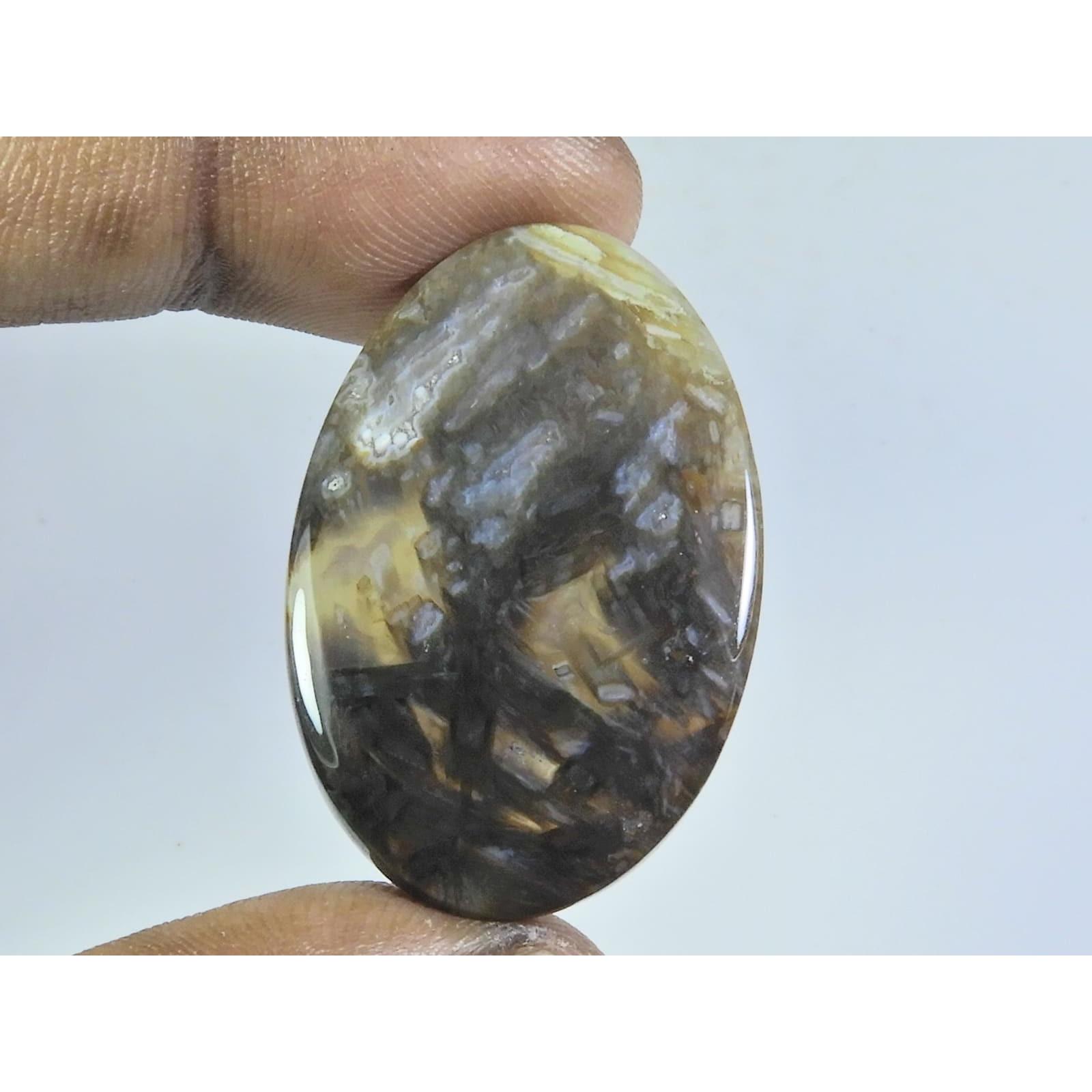 

41Cts. Natural Tree Moss Agate Oval Cabochon Loose Gemstone 23X37X05MM D-152