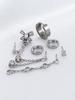 8pcs Sweet Cute Bow Multiple Stacked Earrings Suitable for Women's Daily Music Saving and Jewelry Wearing