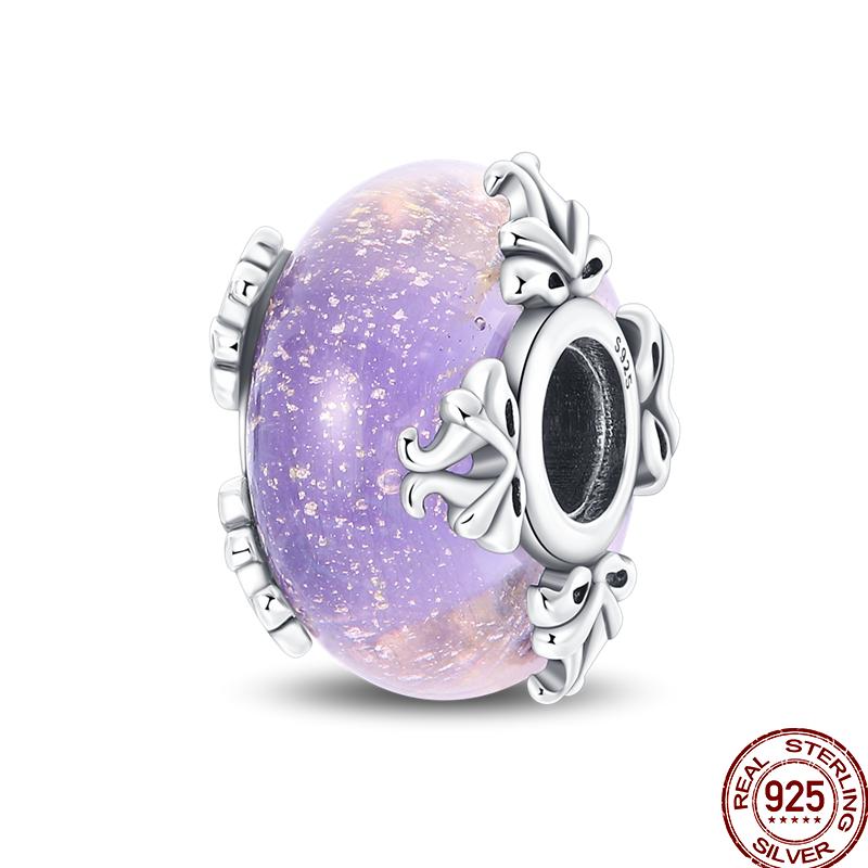 Colorful Round Beads Copper Butterfly Spring Series Pendant Suitable For Pan Original Bracelet Diy Jewelry Gift