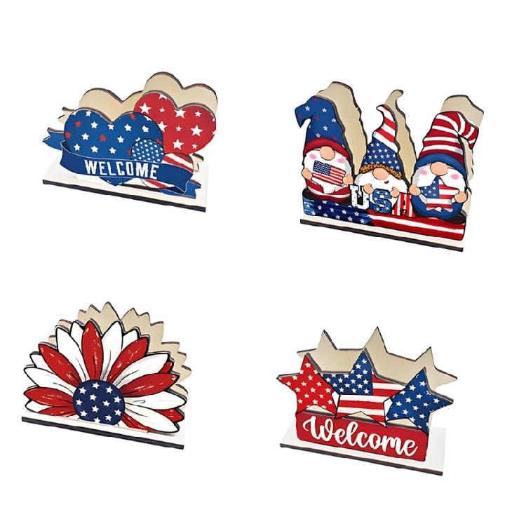 

Wooden Tissue Stand Set Of 4 Showcasing Independence Day Artwork Suitable For Desktop And Shelf Display 1