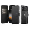 iPhone17ProMax Magnetic Leather Flip Case with Card Slot and Wireless Charging Stand