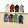 Natural Crystal Fish-Shaped Pendant: Red Agate, Lapis Lazuli, Tiger Eye, Jade Clavicle Chain