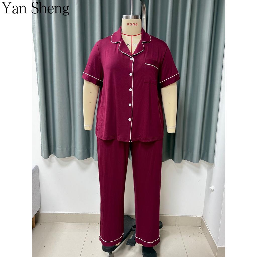 Set Pigiama da Donna, Cardigan Bottonato Manica Corta Taglie Forti in Modal Loungewear Con Tasche Abbigliamento da Casa Estivo
