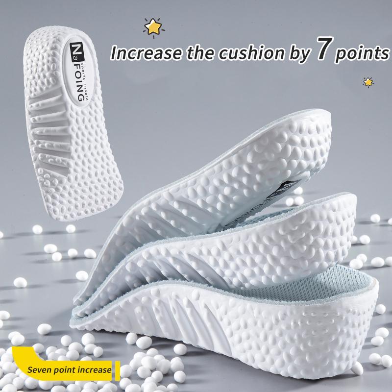 Einlegesohlen zur Erhöhung der Körpergröße, für Herren und Damen, Schuhe mit Plattfüßen, Fußgewölbeunterstützung, orthopädische Einlegesohlen für Turnschuhe, Fersenlift, Memory Foam, weiche Schuhpolster