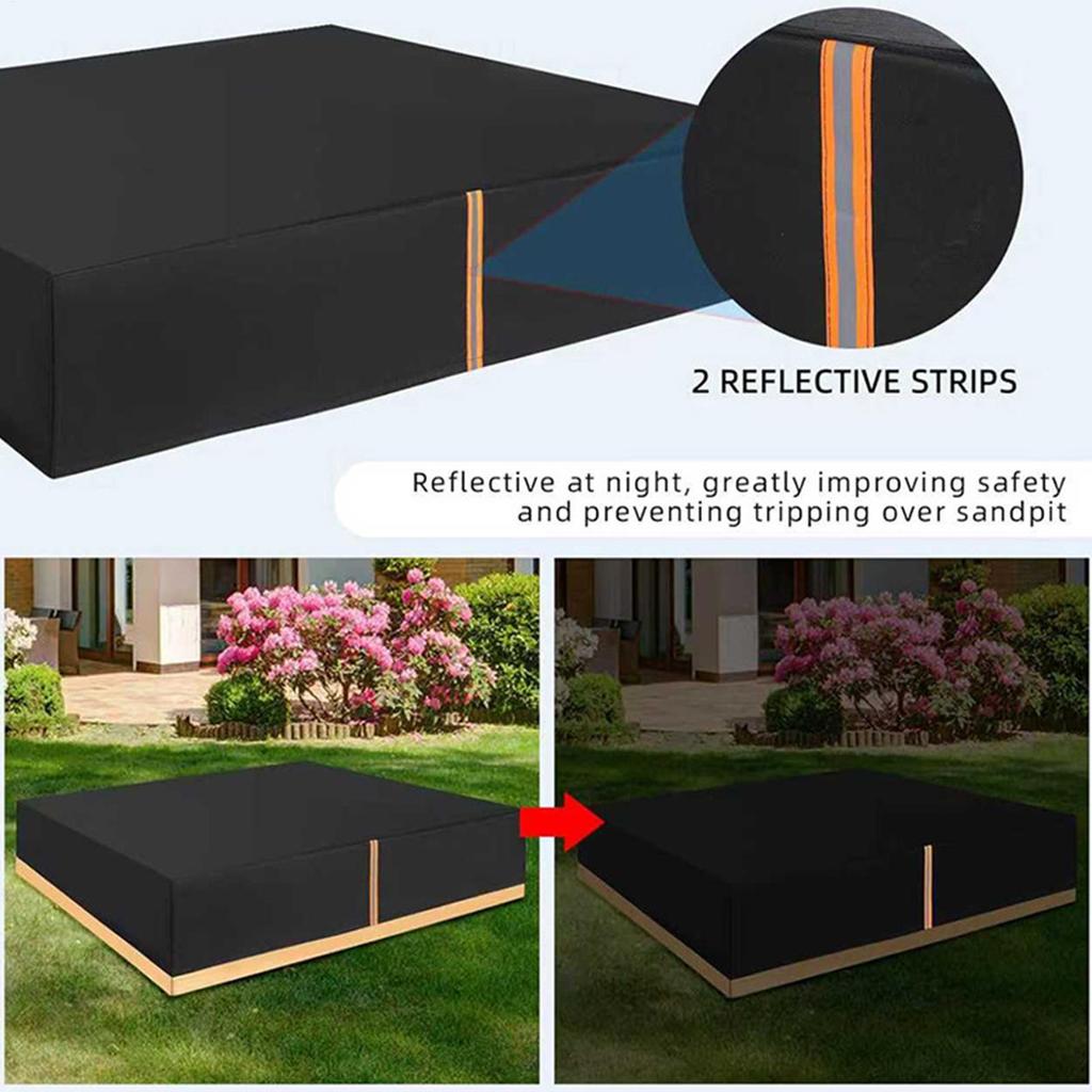Sand Pit Cover 210D Oxford Cloth Waterproof Pit Protective Canopy Outdoor Garden Sand Box Cover For Patio Backyard Garden Yard