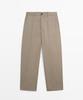 Masimodutti Cotton Linen Poplin Barrel Fit Pants