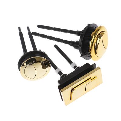 Rezervor Toaletă Dublă Spălare Auriu Buton 48Mm/58Mm Formă Rotundă Butoane Apăsare Toaletă