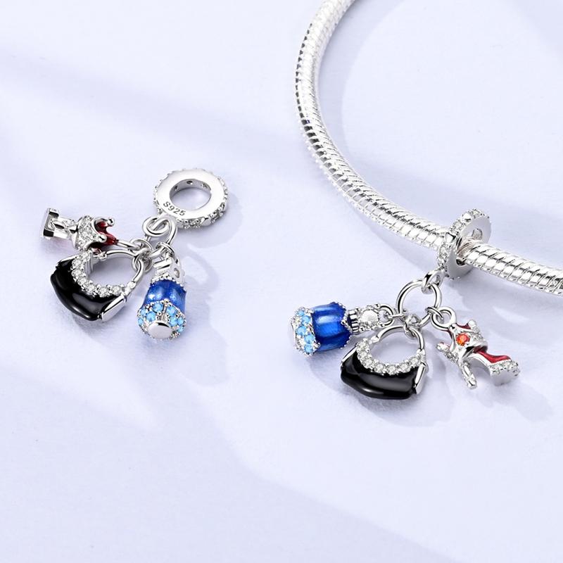 Past op Originele Armbanden Koperen Charms Kralen Diy Zirkonia Uil Hart Blauwe Olifant Beschermer Oog Verjaardag Sieraden Cadeaus
