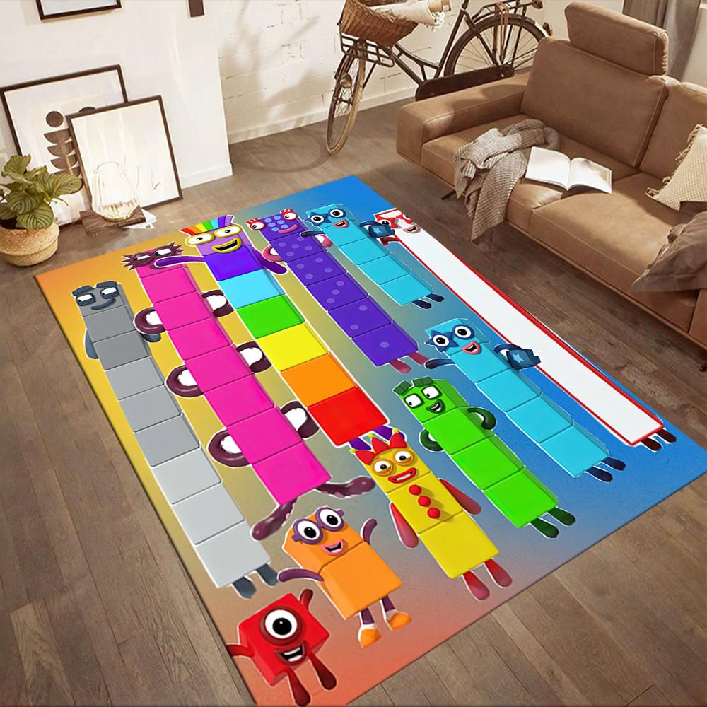 Numberblocks Floor Mat Design for Study room Bedrooms Dormitory Entryway Anti-slip Rug Anime Office Decor Perfect Birthday/Christmas Gift Idea