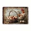 Rustic Farmhouse Chicken Metal Sign 12x8 Inch, Vintage Iron Wall Decor for Home Kitchen
