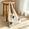 Crochet Beach Tote Bag Hollow Out Ocean Pattern Breathable Reusable Shoulder Bag for Vacation Shopping Daily Commute