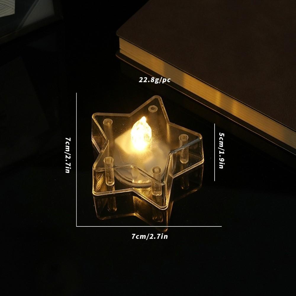 Transparent Flameless LED Candle Realistic Flame Warm Yellow Electronic Candle Christmas Snowflake Romance TeaLight Candle