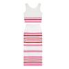 Two Piece Skirt Set for Women Striped Bodycon Slit Midi Skirt And Sleeveless Crop