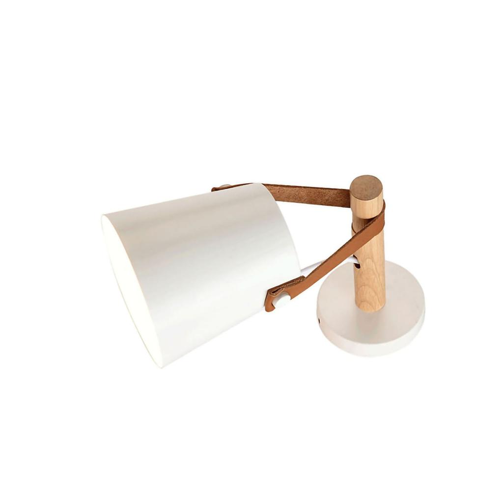 Vägglampa Trä Modern Enkel Stil Nattlampa Hemdekoration för Korridor Sängbord Vit