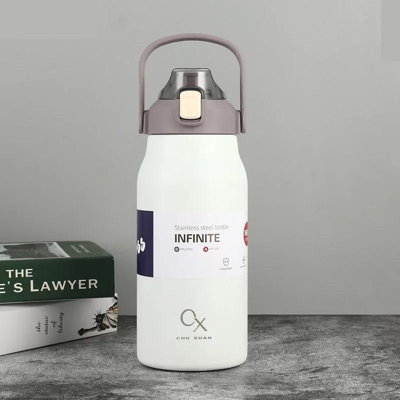 Stor Kapacitet Termosflaska Rostfritt Stål Termos Vattenflaska Kall Och Varm Tumbler Bärbar Vakuumkolv Kopp Utomhusmugg NY