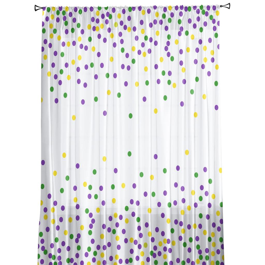 Geometric Circle Tulle Curtains For Living Room Sheer Curtain Bedroom Voile Decorative Window Treatments