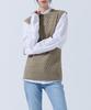 Topboy Regular Fit Barbed Wire Round Knit Vest Brown