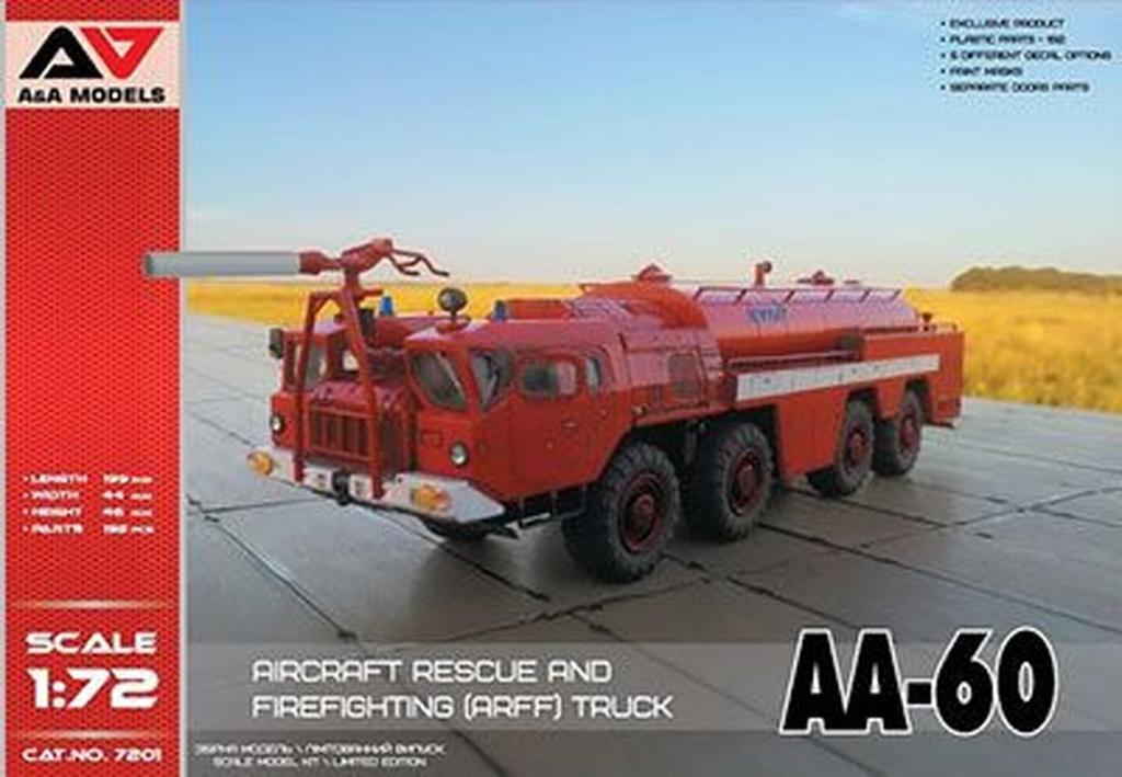 Modelsbit Russian Airport Chemical Fire Truck Model Plastic Model MVA72001 1/72 AA-60 (A&A Brand) (Car)