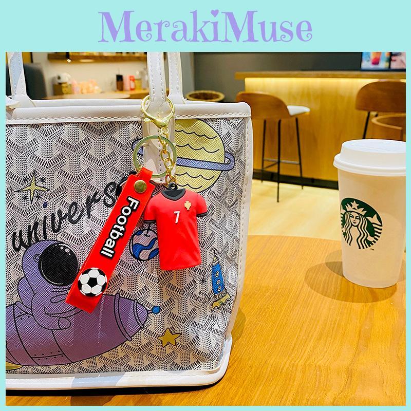 Stylish Cartoon Football Jersey Keychain Trendy Pvc Key Ring For Bags And Gifts