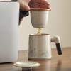 Ink landscape Ru kiln teacup ceramic filter mug with lid personal office water cup tea cup