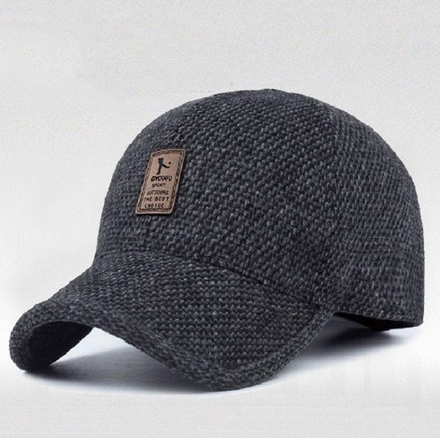 Chapeau Canard en Laine avec Protection Auditive pour Pères d'Âge Moyen et Âgés - Parfait pour l'Automne et l'Hiver