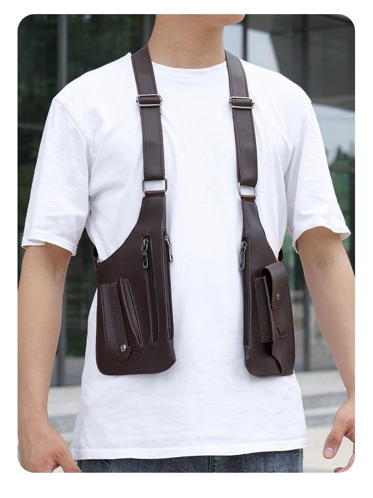 Męska i Damska Retro Torba Kamizelka Crossbody – Wielofunkcyjna Torba Sling Pod Pachę na Telefon i do Użytku Outdoorowego