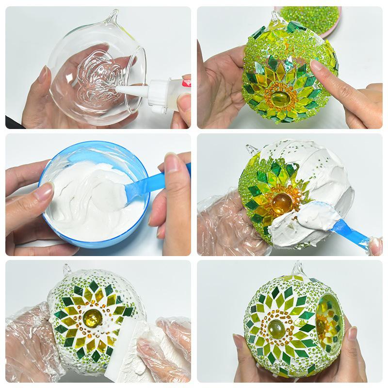 DIY Mosaic Candle Holder Kit: Parent-Child Interactive Decoration & Creative Team-Building Activity
