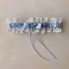 Blue Wedding Garter Bridal Shower Bride Lace Floral Rhinestone Bow Sexy Women Ladies Leg Garter Thigh Ring