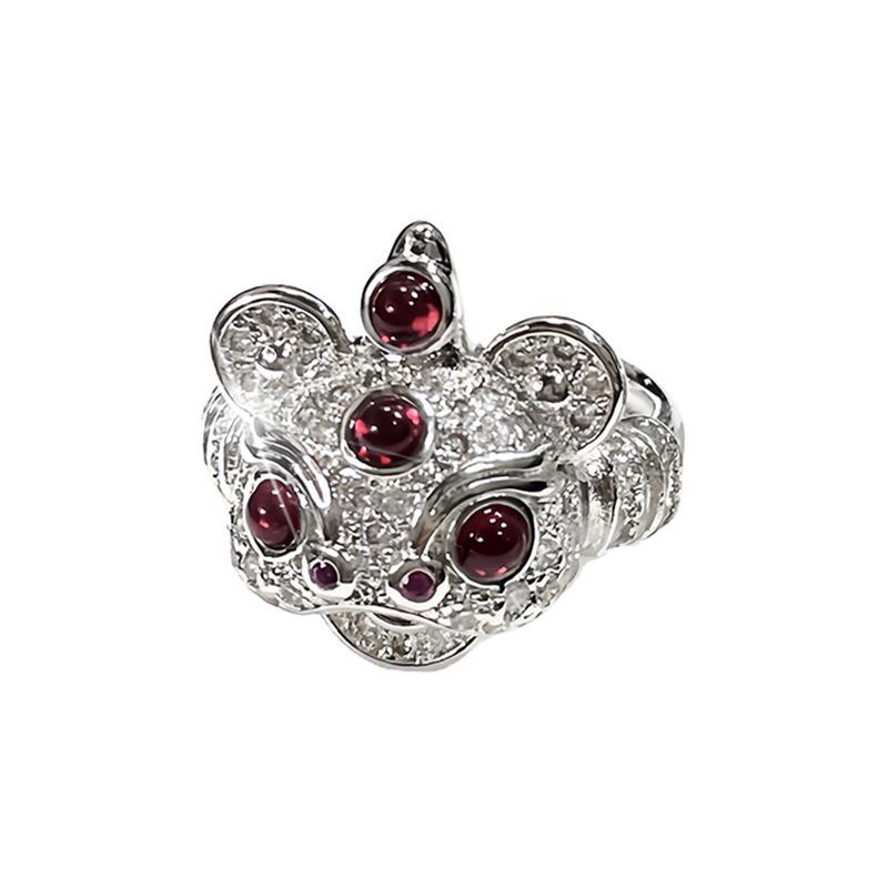 Roter Tropföl Natal Jahr Offener Ring Kalter Wind Hohes Gefühl Persönlichkeit Mode Stapelbarer Ring Frau