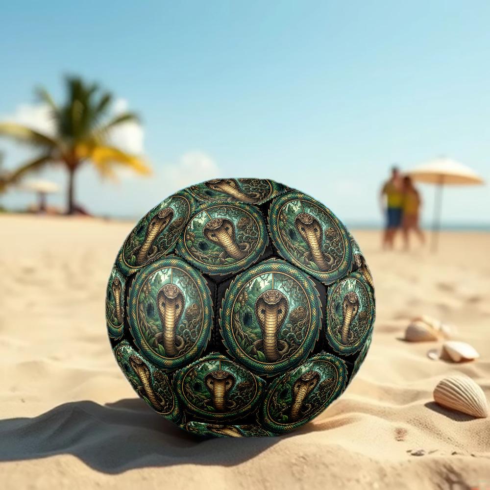 Snake Kingdom Emblem Round Football Size 5 Adult Ball Suitable for Training Matches and Outdoor Team.