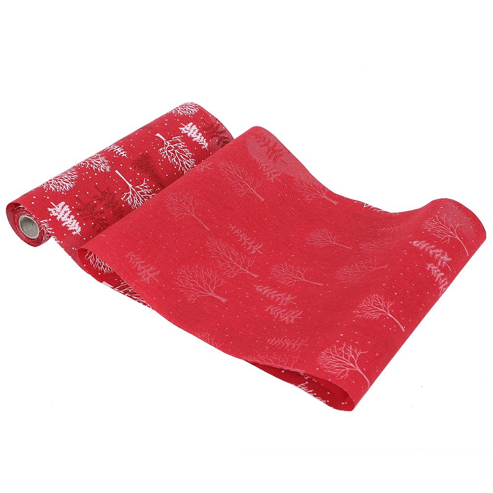 Бытовая Рождественская Полиэстеровая Скатерть-дорожка с принтом Домашняя Вечеринка Банкеты Украшение Тип А Красная Рождественская Елка