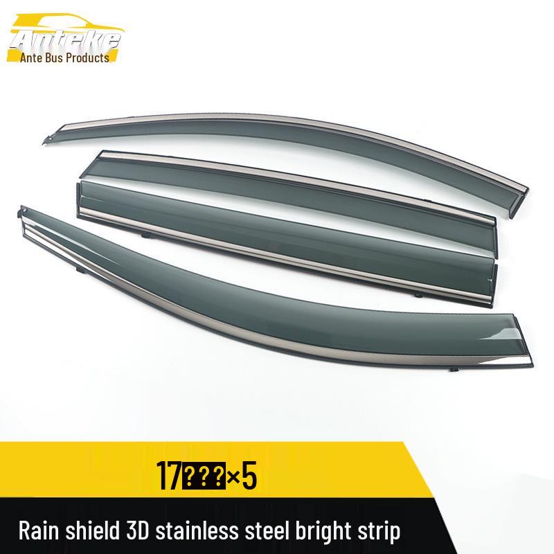 3D Stainless Steel Rain Deflector Trim for Cowin X5: 17 Models Compatible - Bright Strip PC Plastic Shield