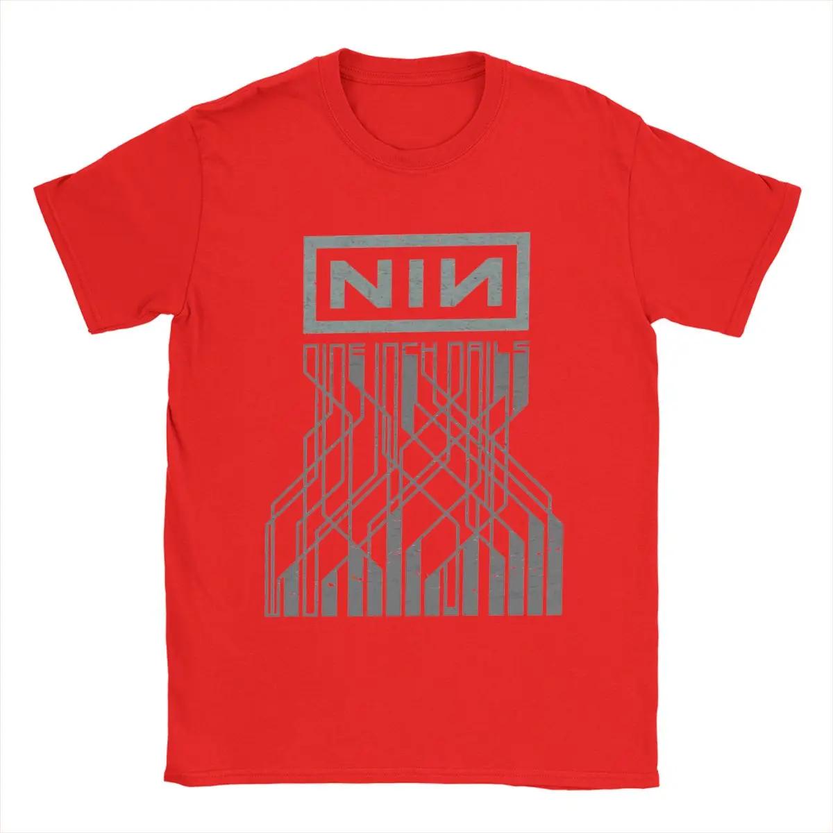 

Футболки Nine Inch Nails NIN, мужские, хлопковые, забавные, с круглым вырезом, футболка с коротким рукавом, большой размер S