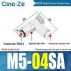 Throttle Speed Control Valve with AS1201F-M5-04A Pneumatic PU Air Hose Connector, Models AS2201F-01-2-06SA/08SA.