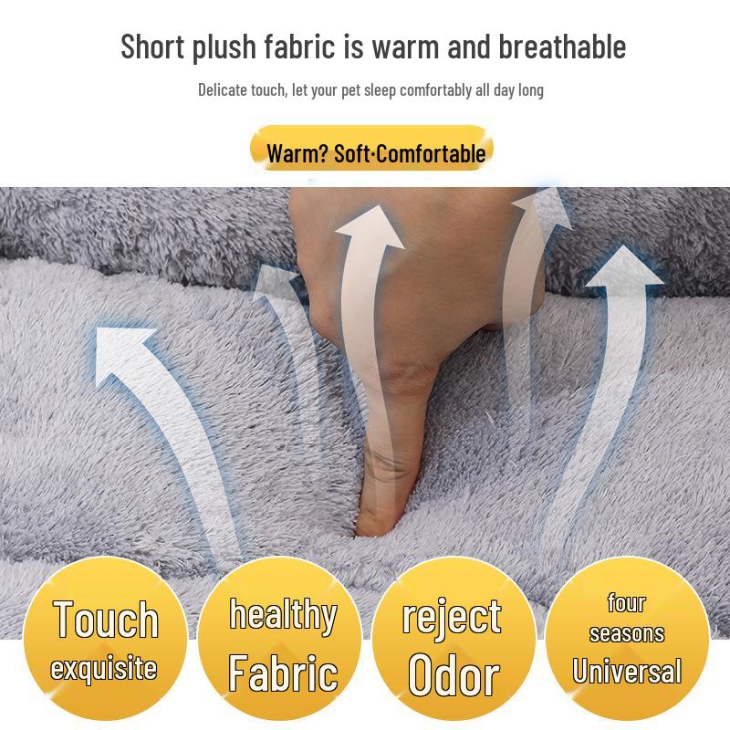 Universal Four-Season Warm Plush Large Rectangular Dog Bed