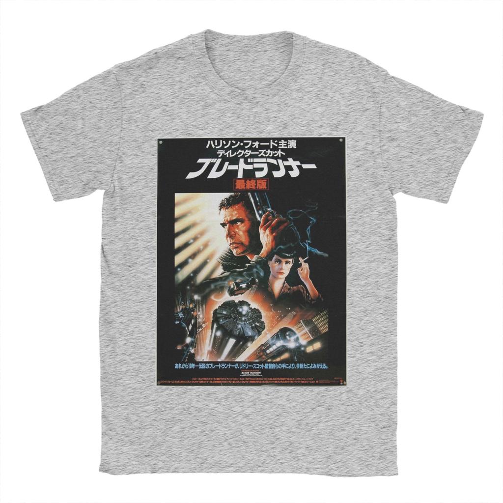 Herr T-shirts med Blade Runner japansk filmaffisch 100% bomullskläder Vintage kortärmade t-shirts födelsedagspresent t-shirt