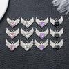 K Alloy Plated Heart Wing Rhinestone Charm Pendant for DIY Bracelet Jewelry